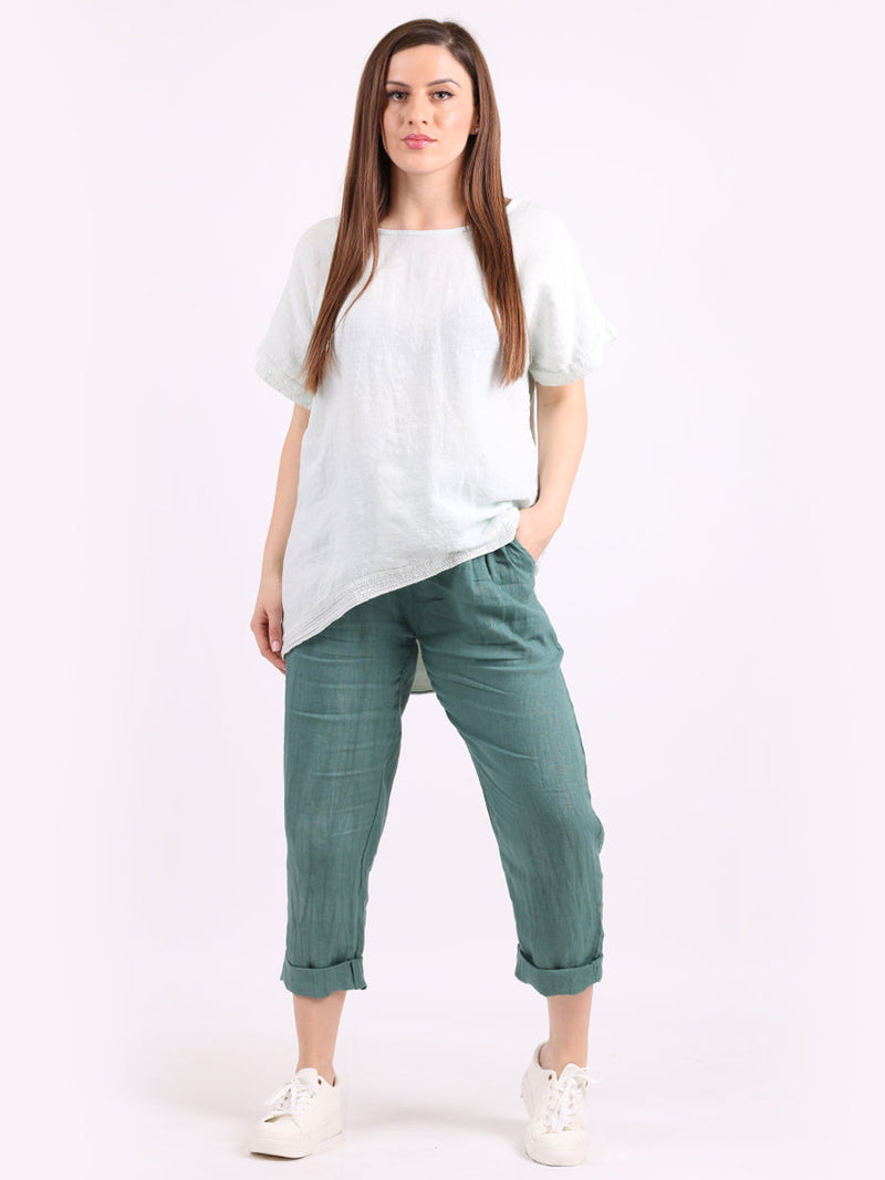 Italian Linen Top White