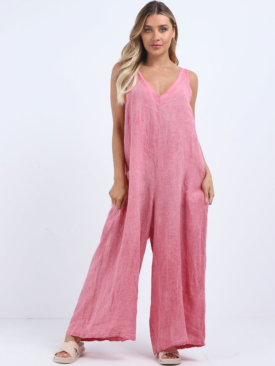 Plus Size Linen Jumpsuit Sugar Poppy