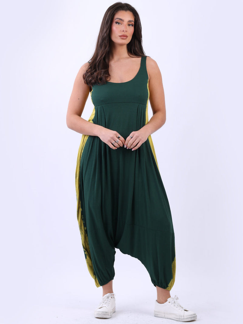 Strappy Harem Crop Jumpsuit Bottle Green
