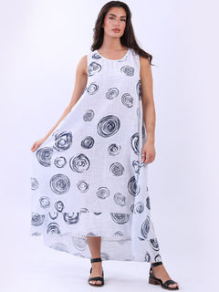 Sleeveless Oversized Cotton Dress White