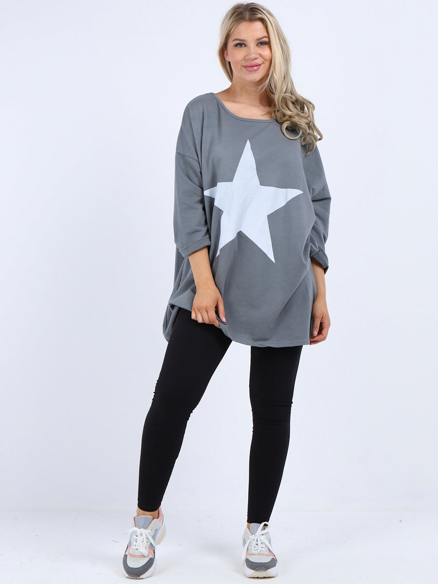 Women Plus Size Tee Grey