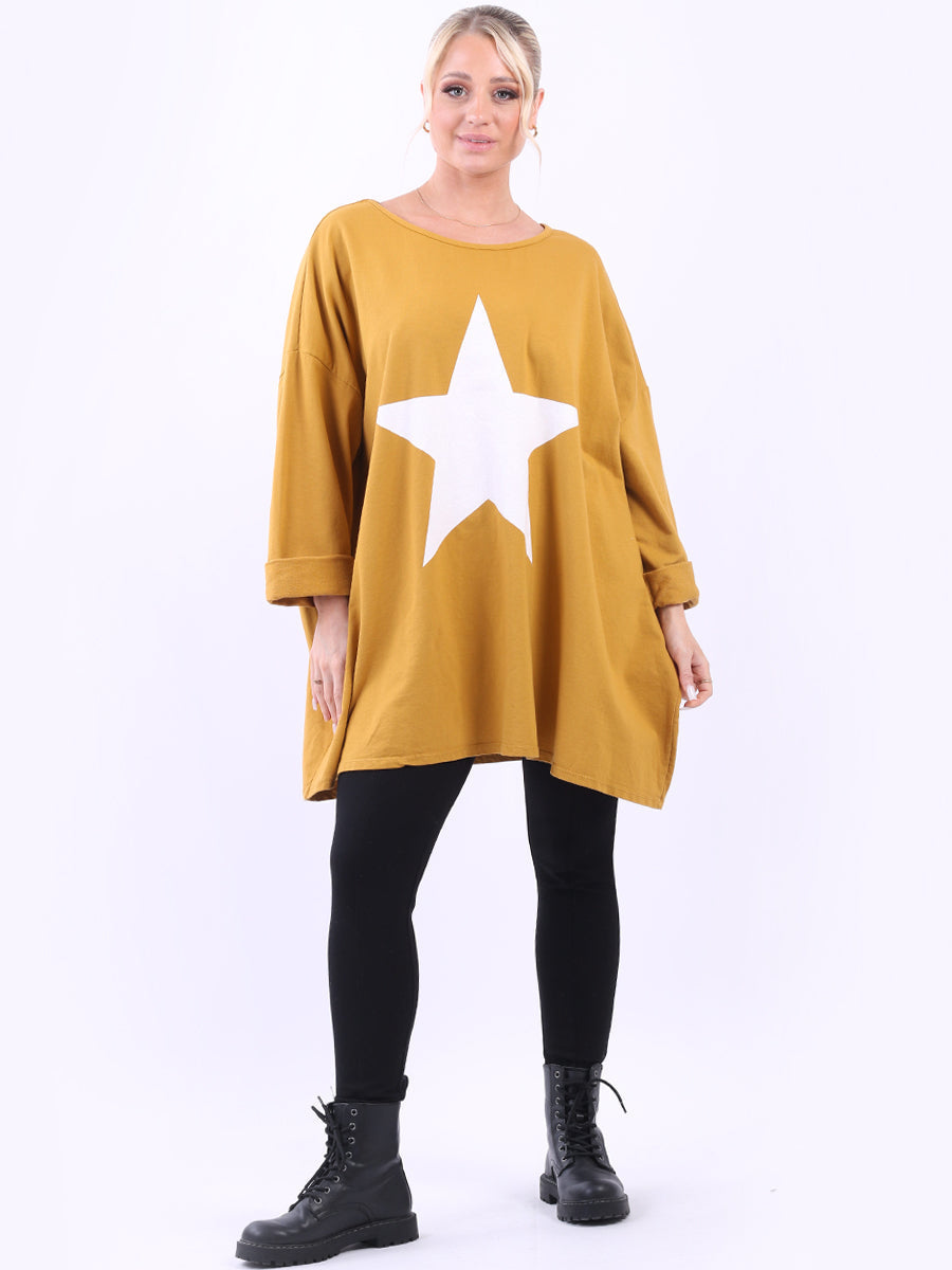 Women Plus Size Tee Mustard