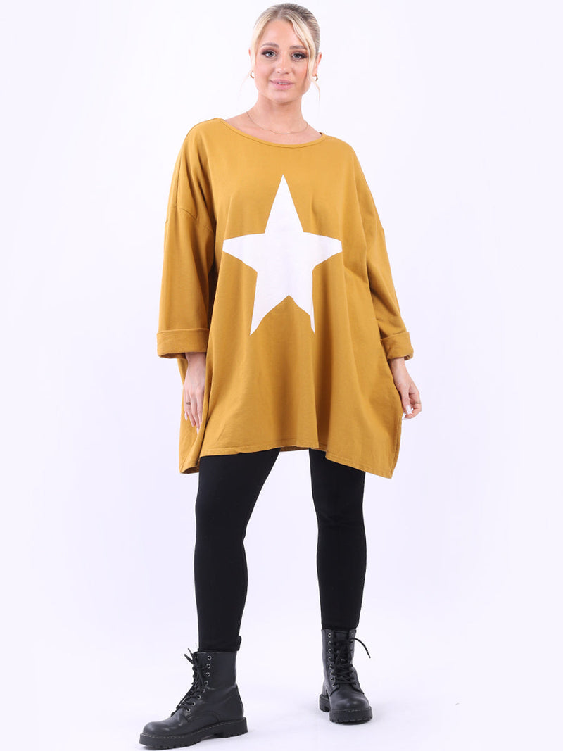 Women Plus Size Tee Mustard