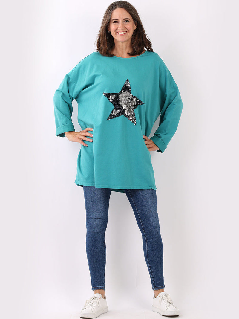 Italian Oversized Top Aqua