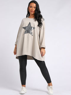Italian Oversized Top Beige