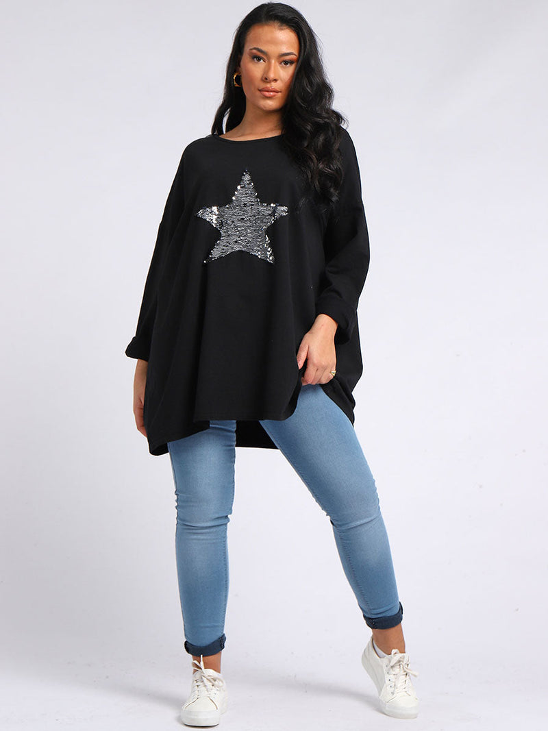 Italian Oversized Top Black
