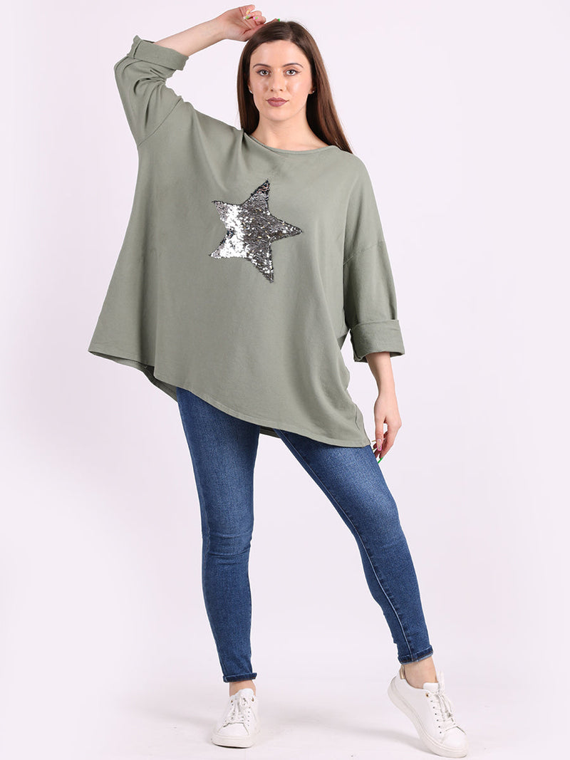 Italian Oversized Top Khaki