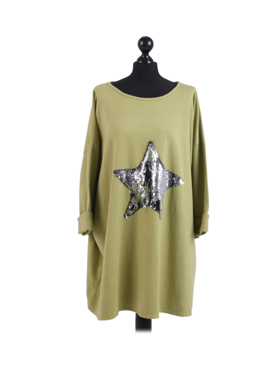 Italian Oversized Top Lime Green