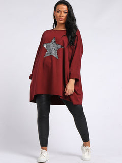Italian Oversized Top Maroon