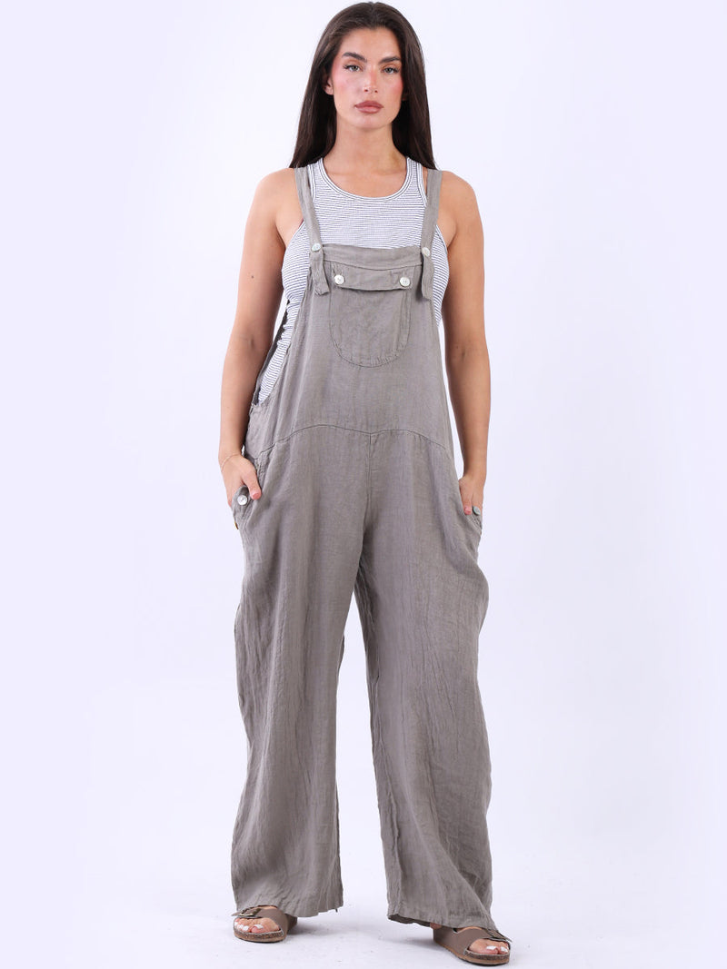 Plus Size Linen Pabo Jumpsuit Mocha
