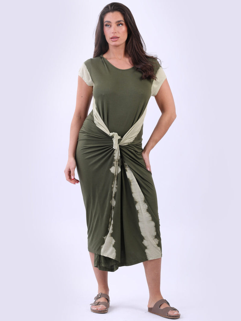 Tie And Dye Dress Khaki