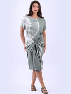 Tie Dyed Oversized Dress Khaki