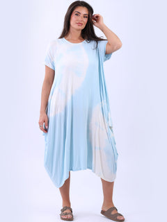 Tie Dyed Oversized Dress Sky Blue