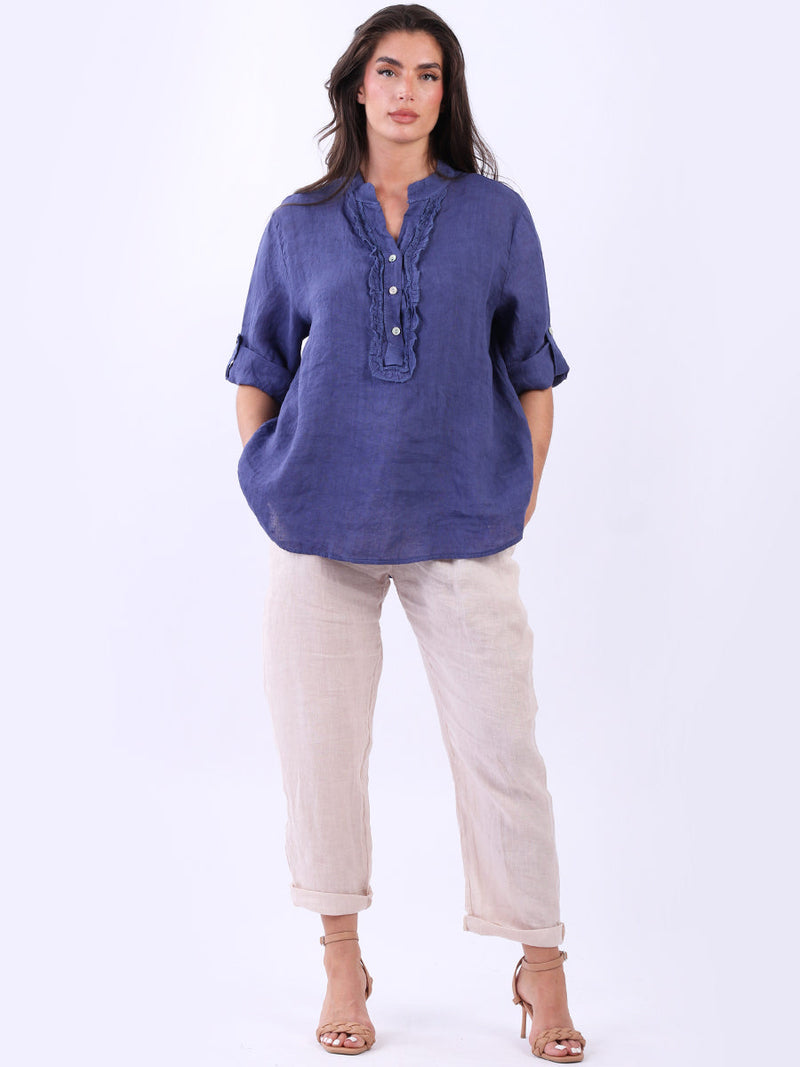 Vintage Wash Linen Tunic Denim