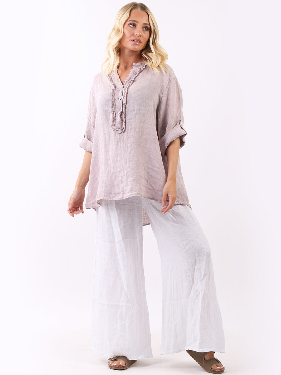 Vintage Wash Linen Tunic Pink