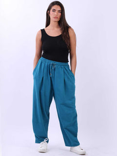 Women Cotton Trouser Teal
