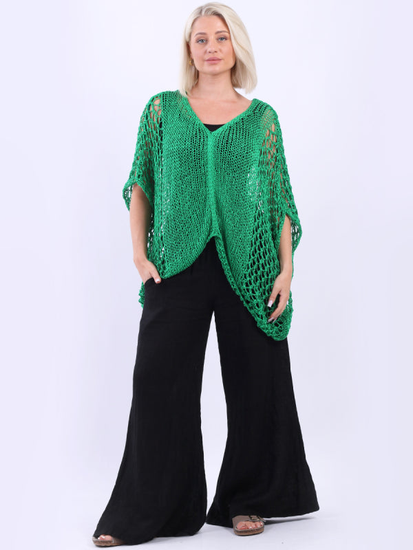 Crochet Knit Beach Top Green