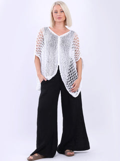Crochet Knit Beach Top White