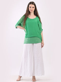 Silk Tunic Top green