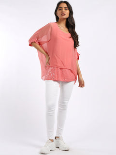 Silk Tunic Top Sugar Poppy