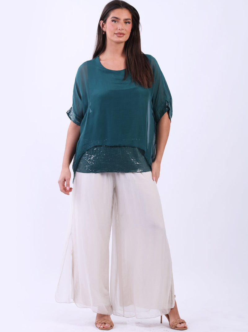 Silk Tunic Top Teal