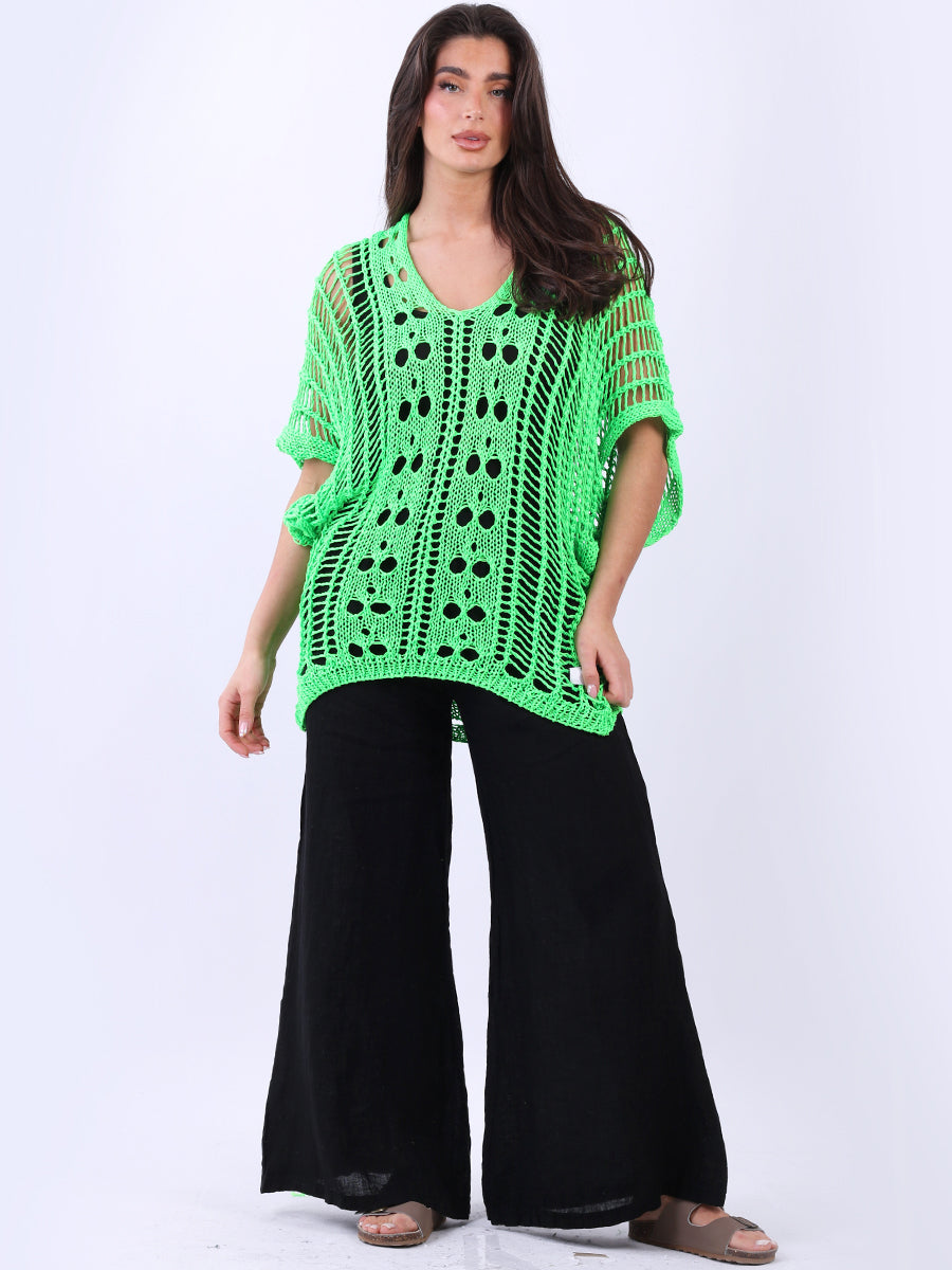 Knitted Beach Cover Up Green