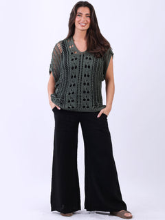 Knitted Beach Cover Up Khaki