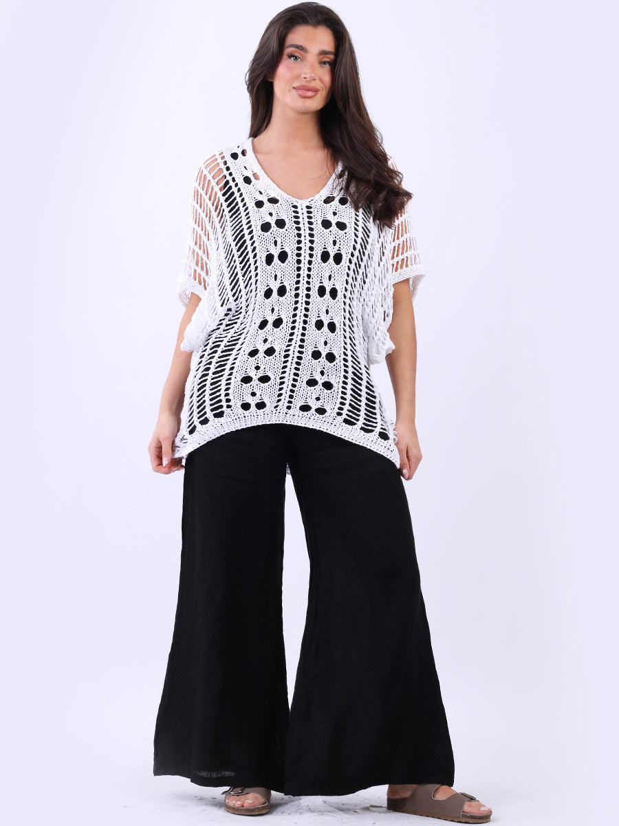 Knitted Beach Cover Up White