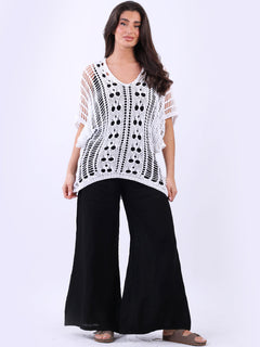 Knitted Beach Cover Up White