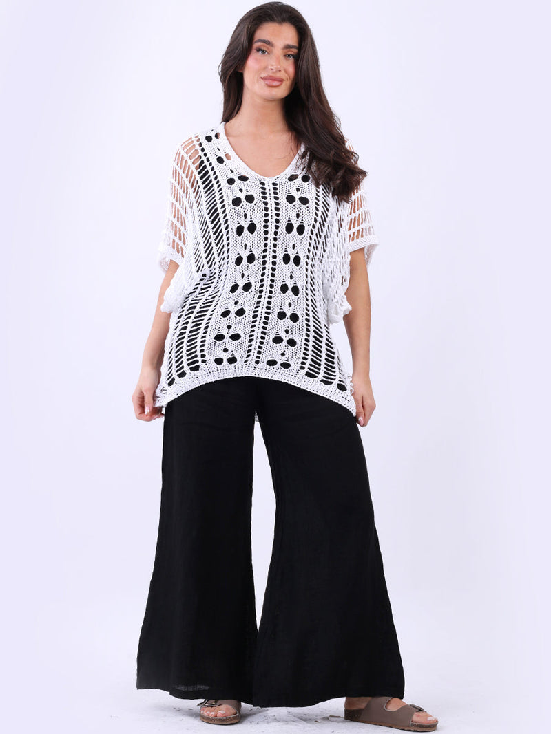 Knitted Beach Cover Up White