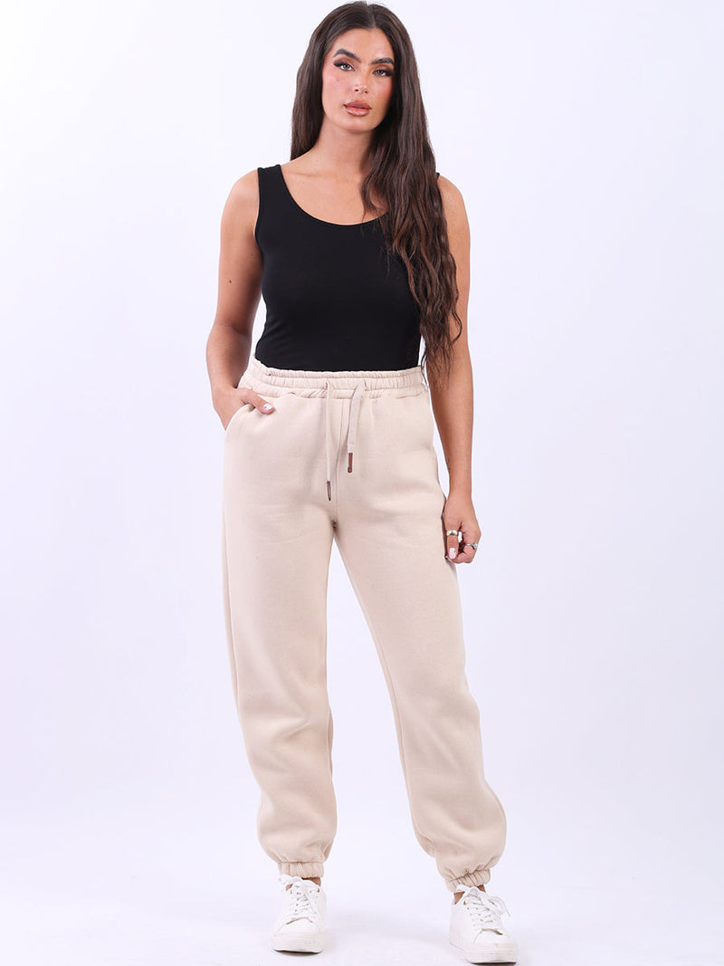 Cotton Fleece Trouser Beige