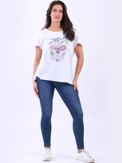 Cotton Sugar Skull T-Shirt
