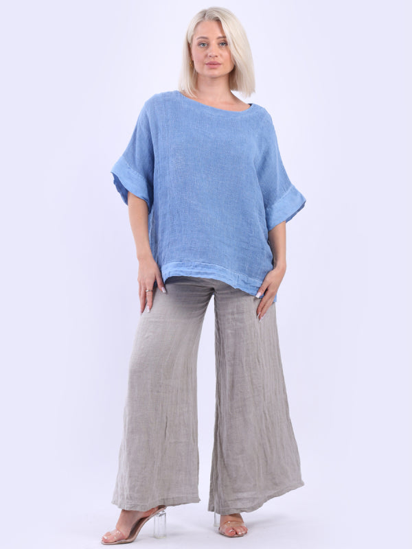 Vintage Washed Linen Top Denim