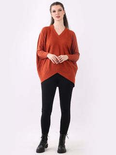 Batwing Knitted Top Rust