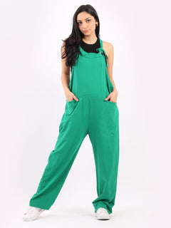 Solid Cotton Pabo Dungaree Green