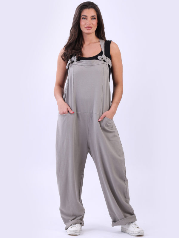 Solid Cotton Pabo Dungaree Mocha