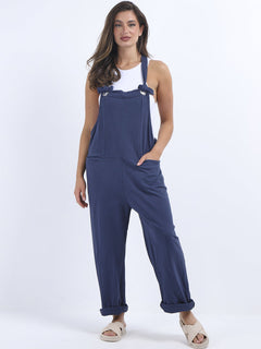 Solid Cotton Pabo Dungaree Navy