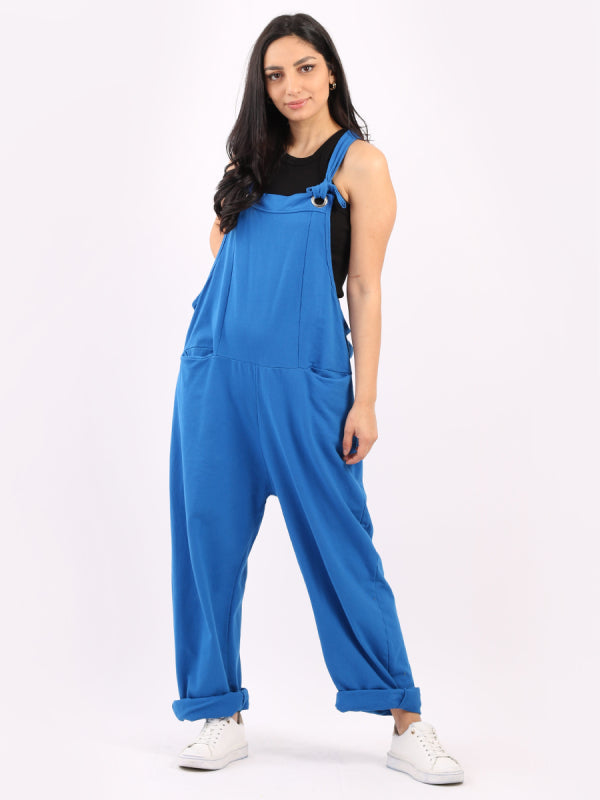 Solid Cotton Pabo Dungaree Royal Blue