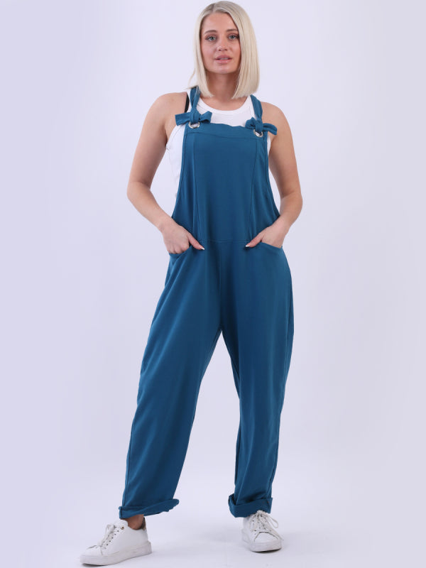 Solid Cotton Pabo Dungaree Teal