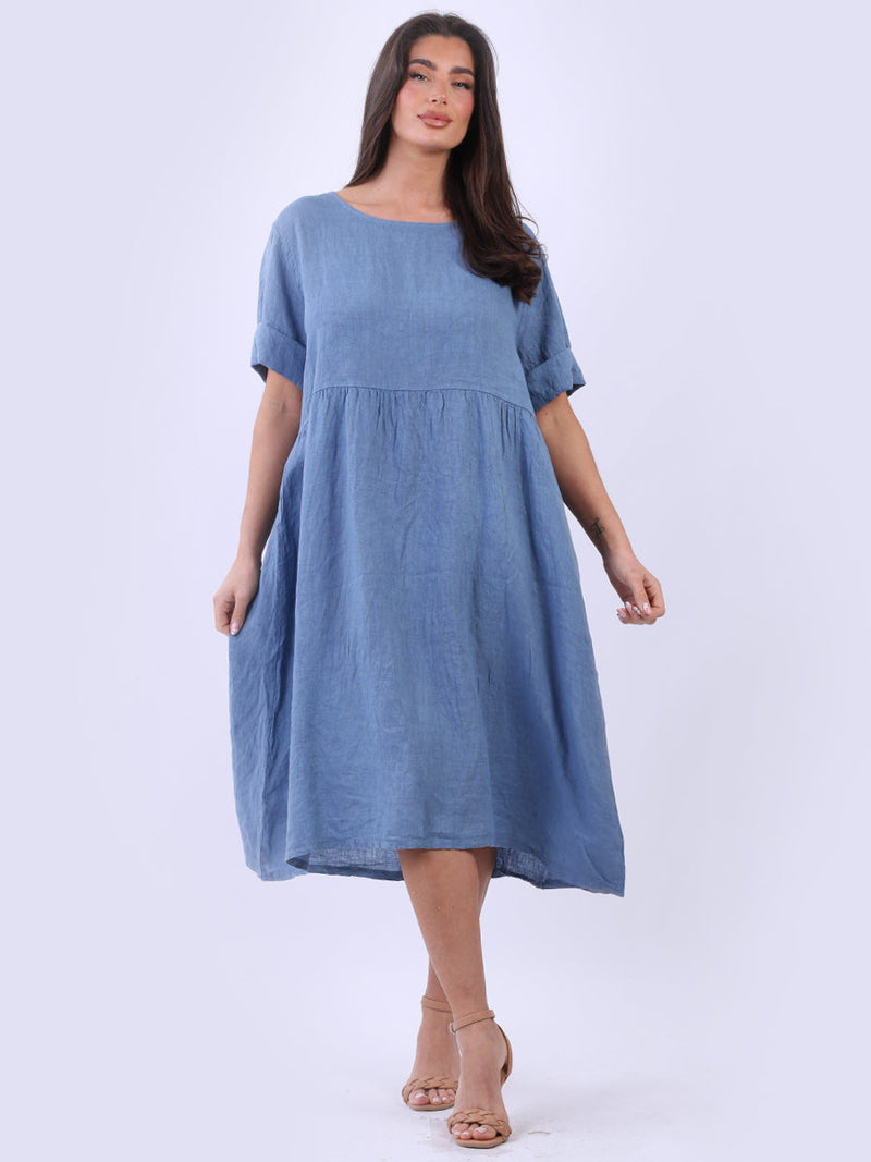 Linen Plus Size Dress Denim