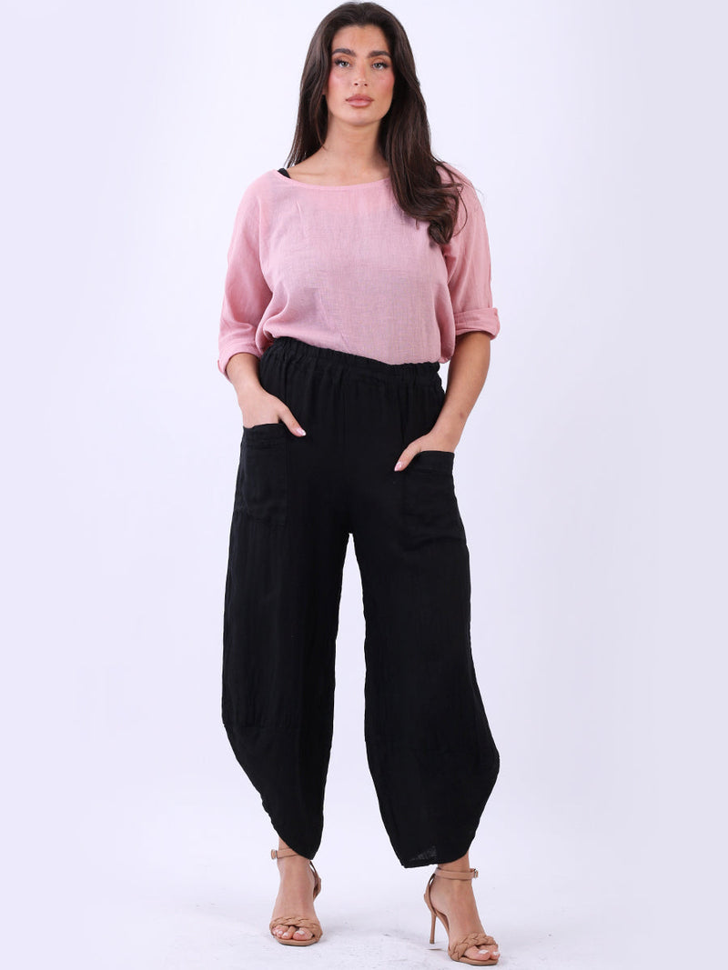 Linen Loose Trouser Black