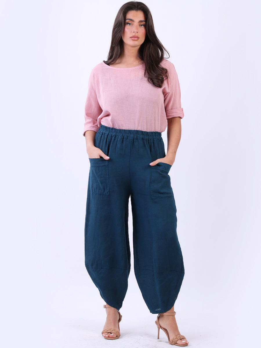 Linen Loose Trouser Teal