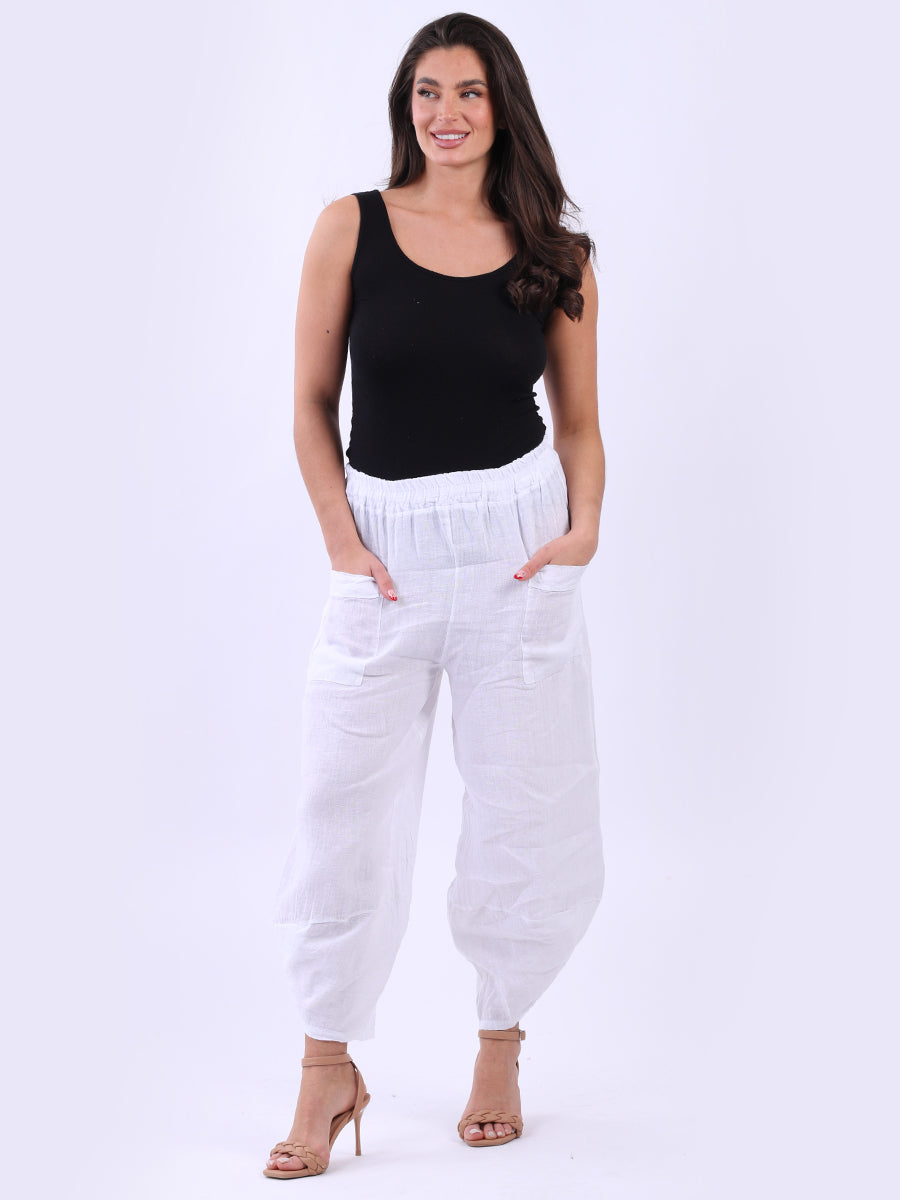 Linen Loose Trouser White