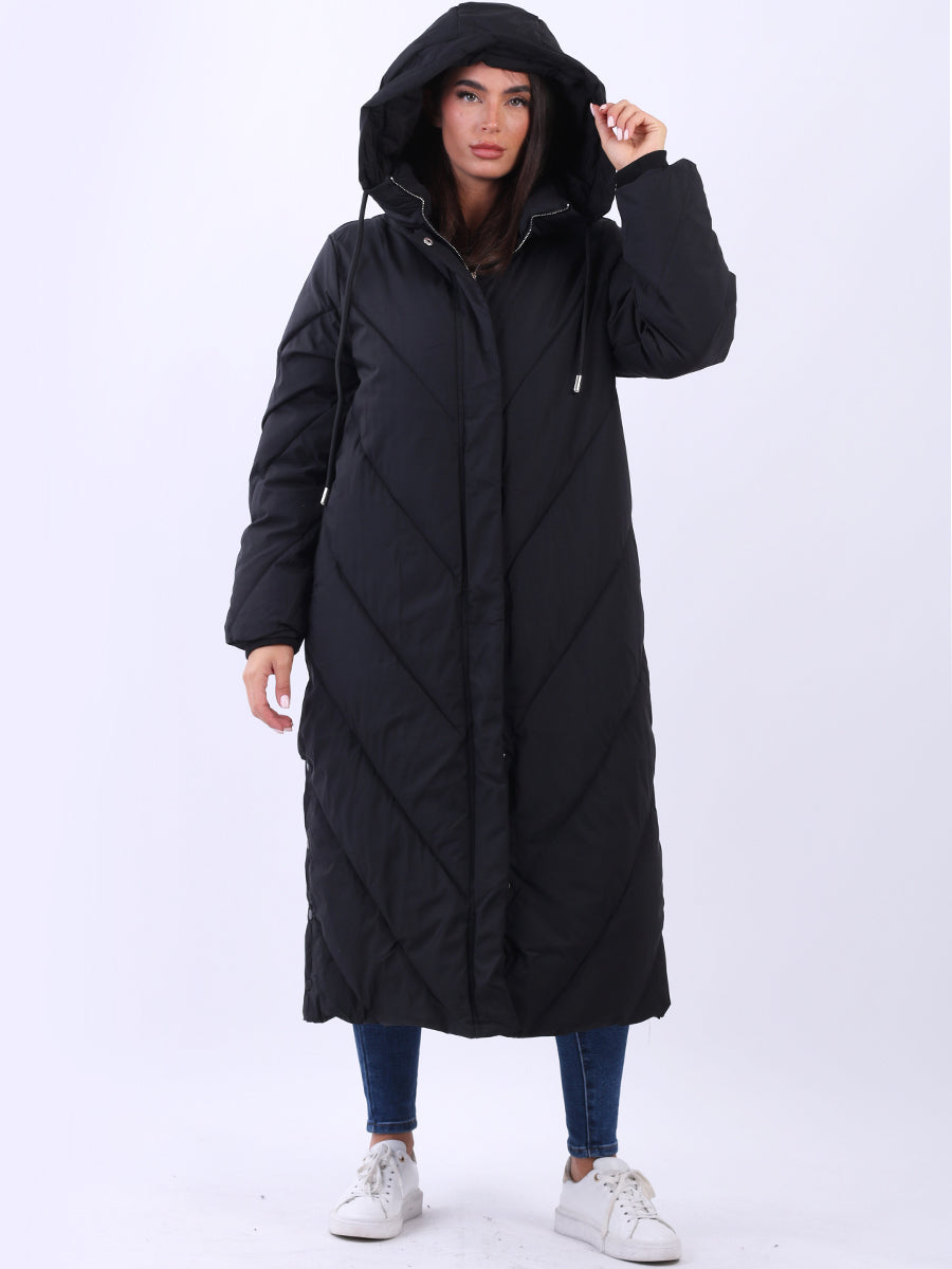 Plus Size Hooded Puffer Jacket Black