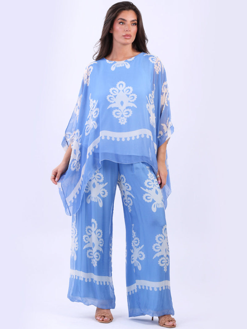 Batwing Silk Tunic Top Denim