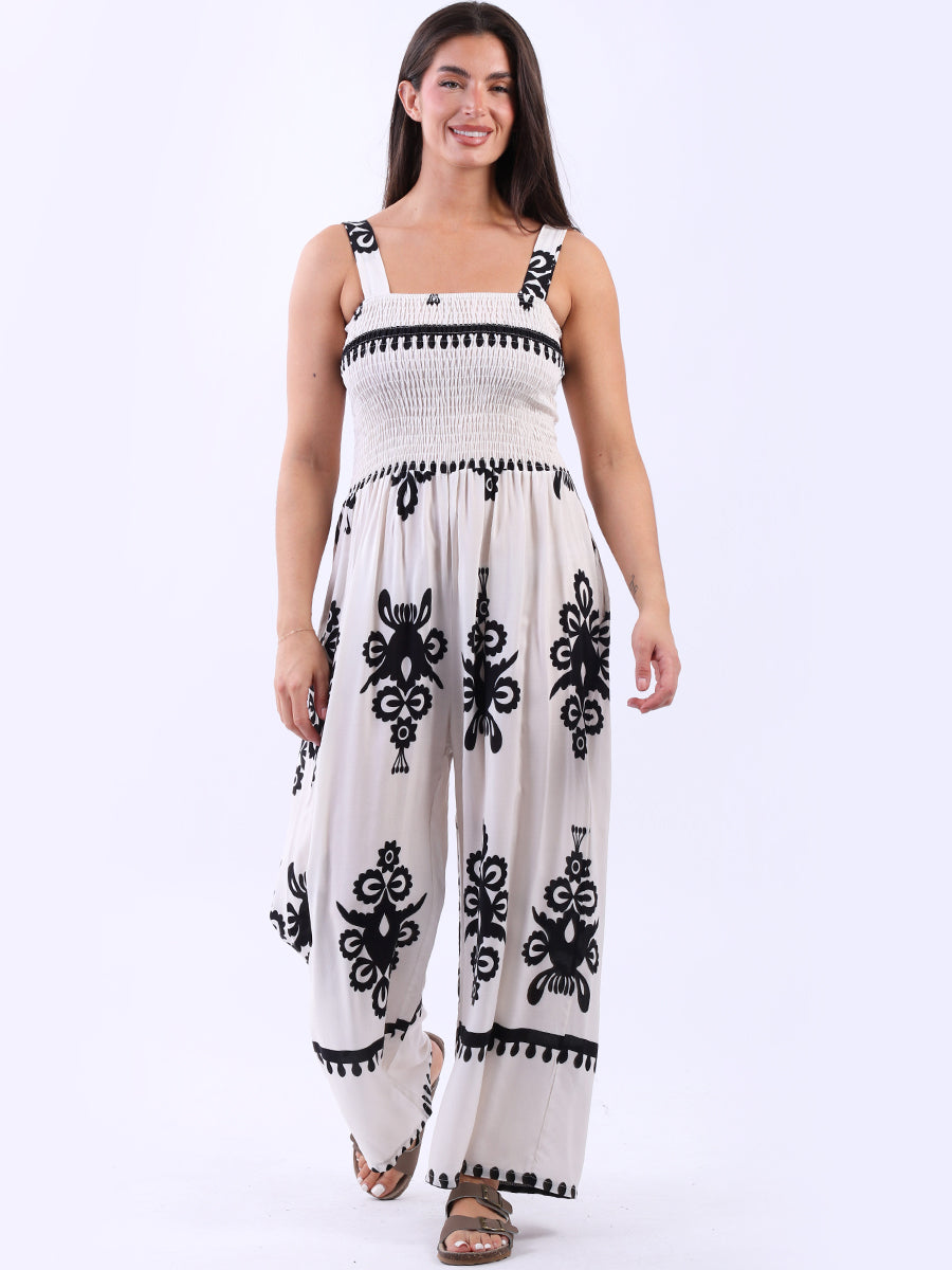 Wide Leg Strappy Jumpsuit Off White