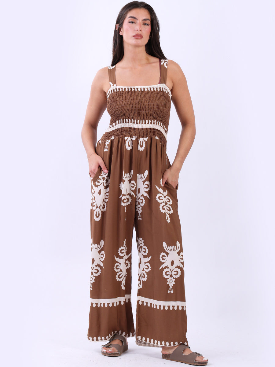 Wide Leg Strappy Jumpsuit Rust