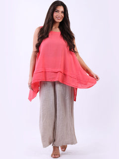 Solid Linen Sleeveless Tunic