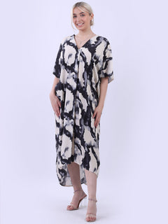 Tie And Dye Plus Size Kaftan Black