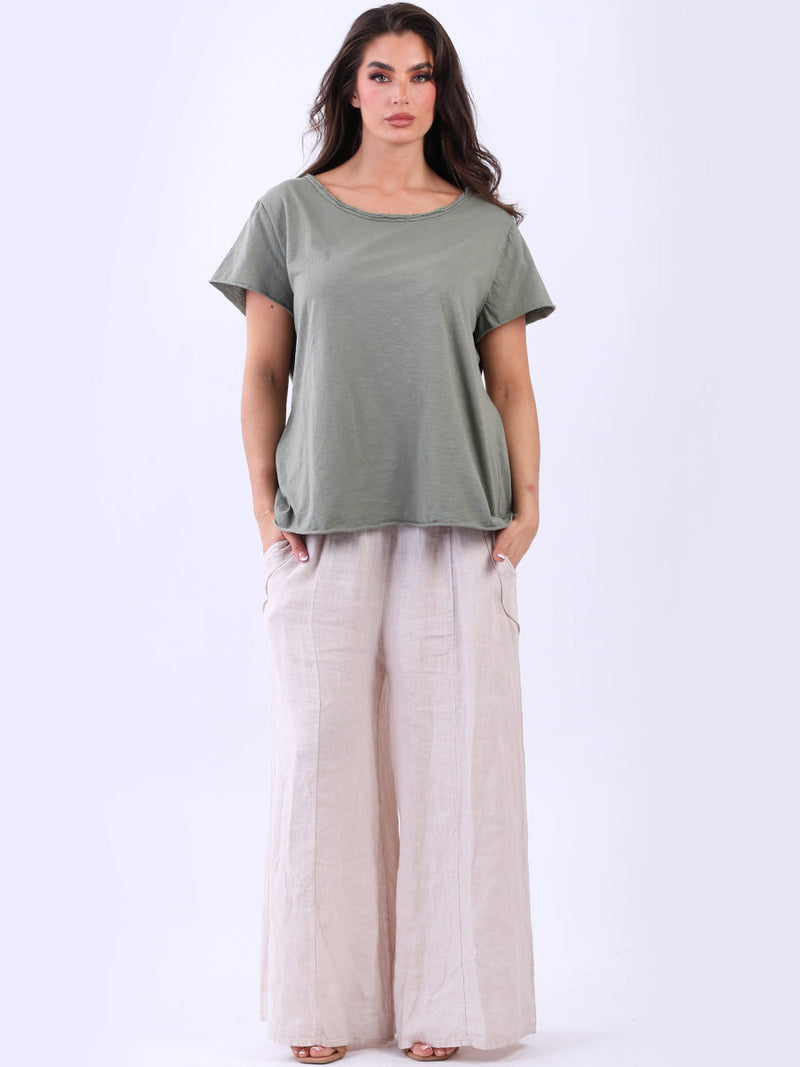Plain Cotton Ladies T-Shirt Khaki
